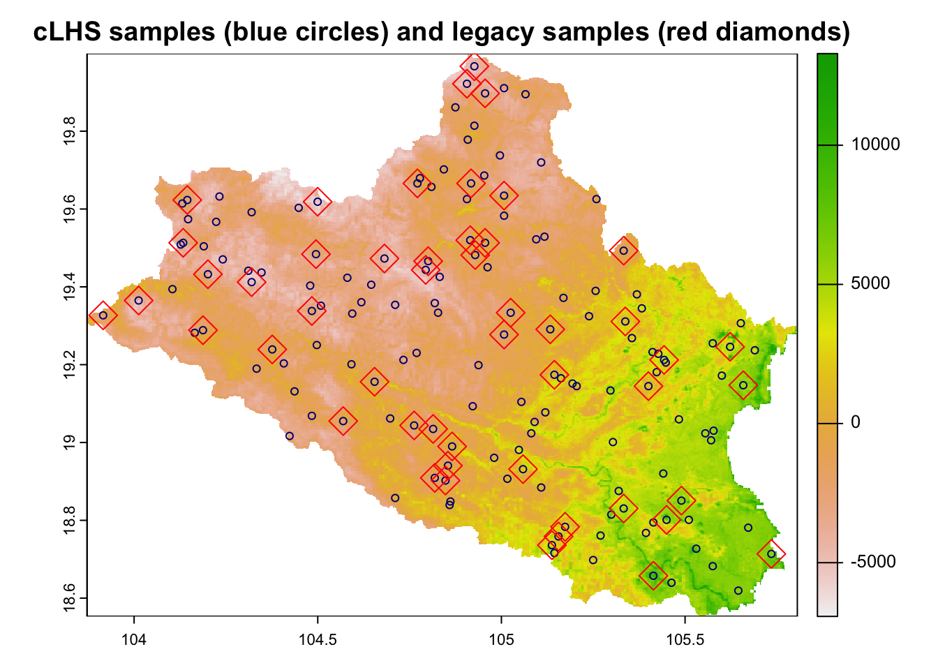 cLHS sampling points with legacy data