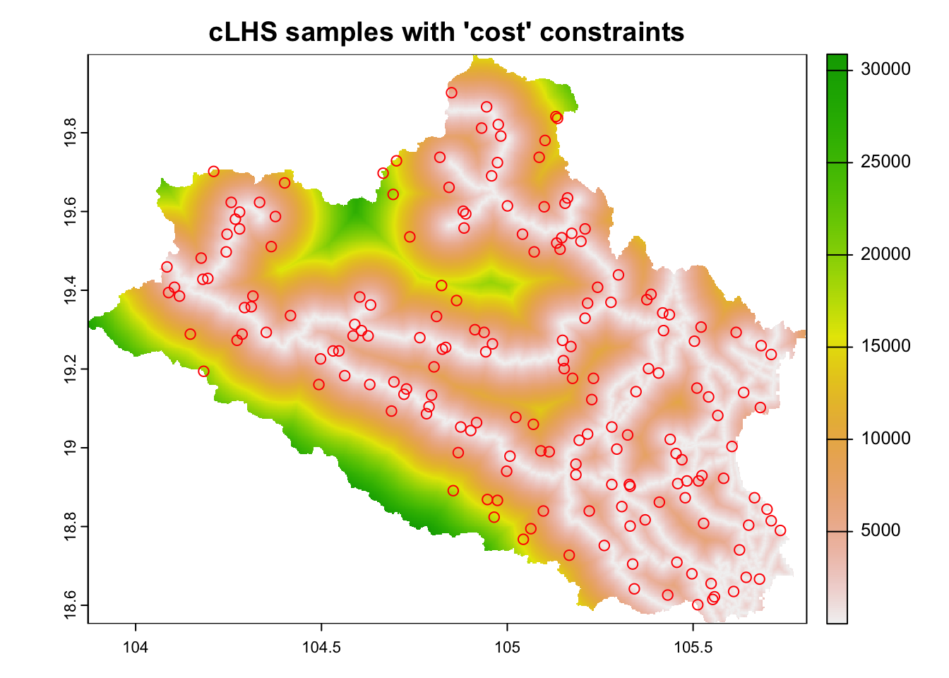 cLHS sampling with cost layers